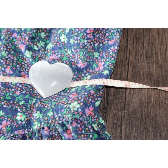 Vintage Candi Jones Micro Floral Sweetheart Dress Eyelet Lace Ruffle Cami Strap - Picture 12 of 16